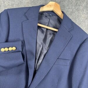J.Crew Thompson University Blazer Mens 34R Navy Wool Gold Buttons Sport Coat